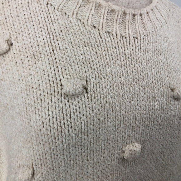 Zara Knit M Cream Chunky Bobble Sweater Pullover Boxy Oversized EUC - Picture 5 of 10
